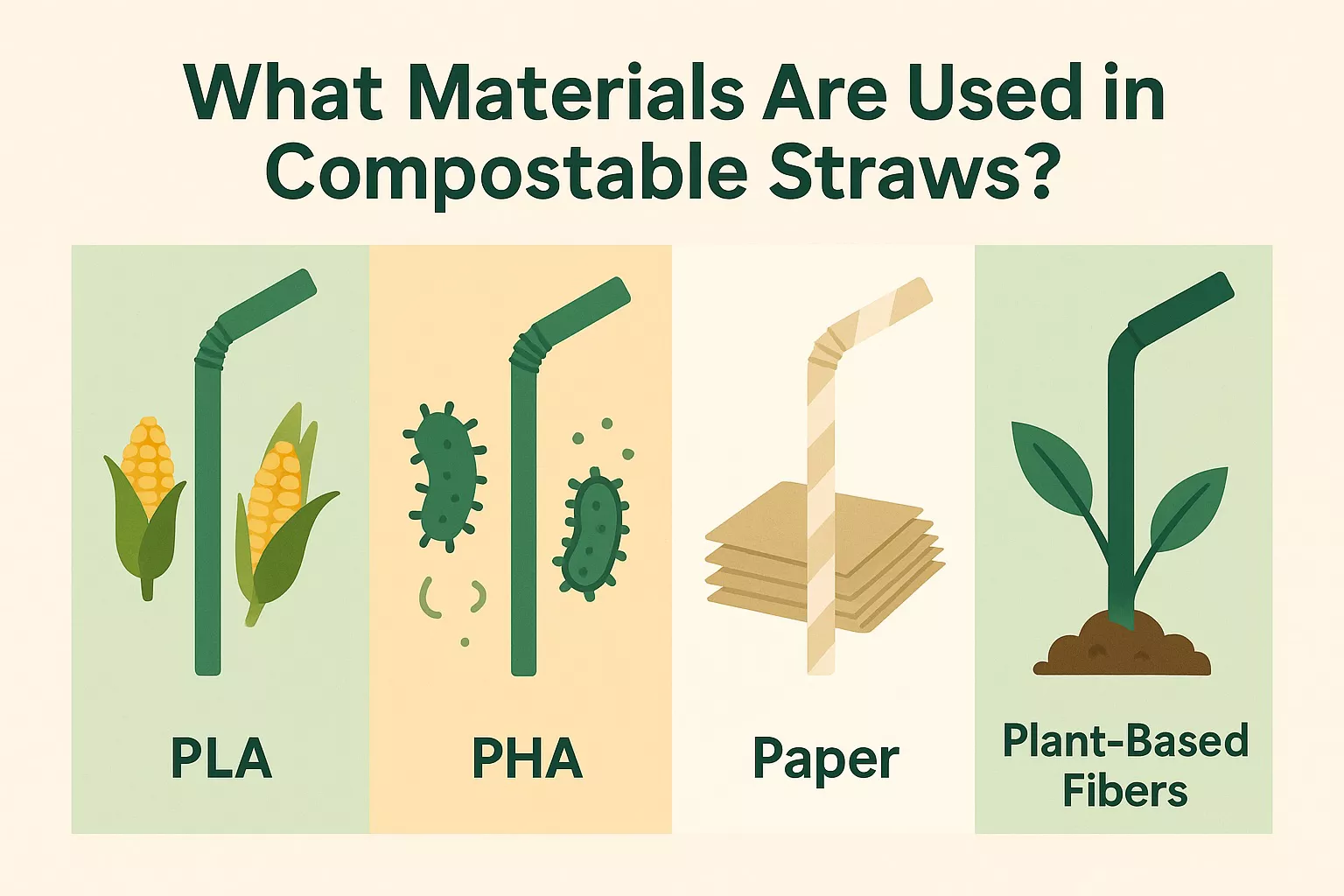 what materials are used in compostable straws